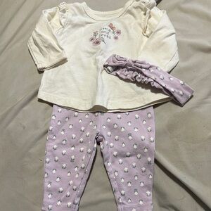 Carter's Cream and Purple Kids Matching Set